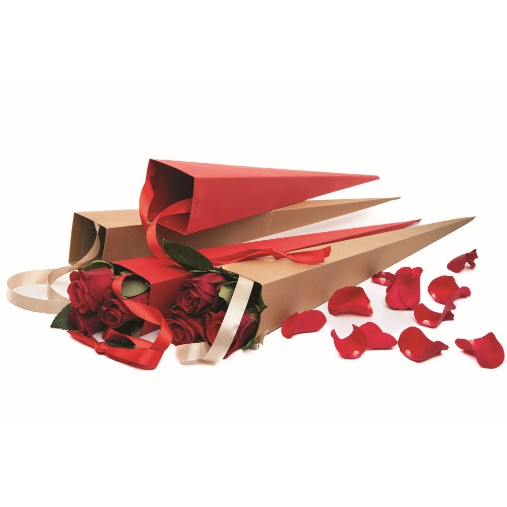 CONI ROSE BAG KRAFT ROSSO 7X68CM.